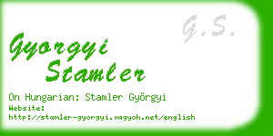 gyorgyi stamler business card